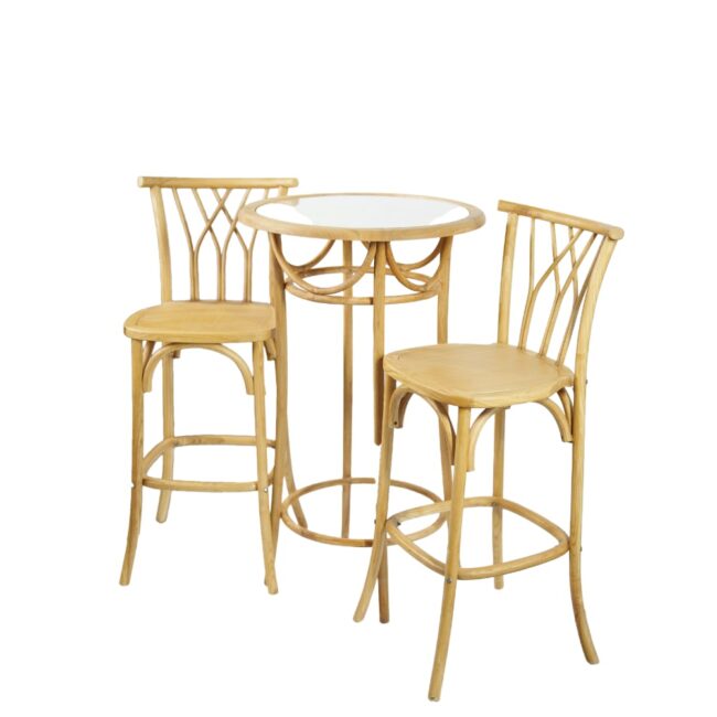 Willow oak barstool and table