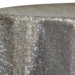 Silver sequined linen