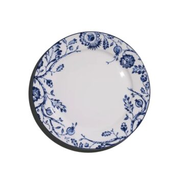 white plate blue design