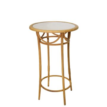 pine cocktail table with woven top