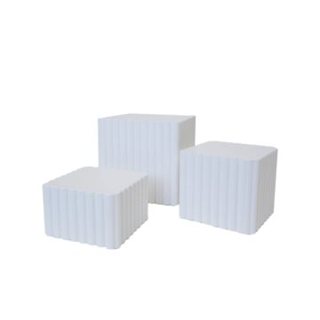 white slatted risers